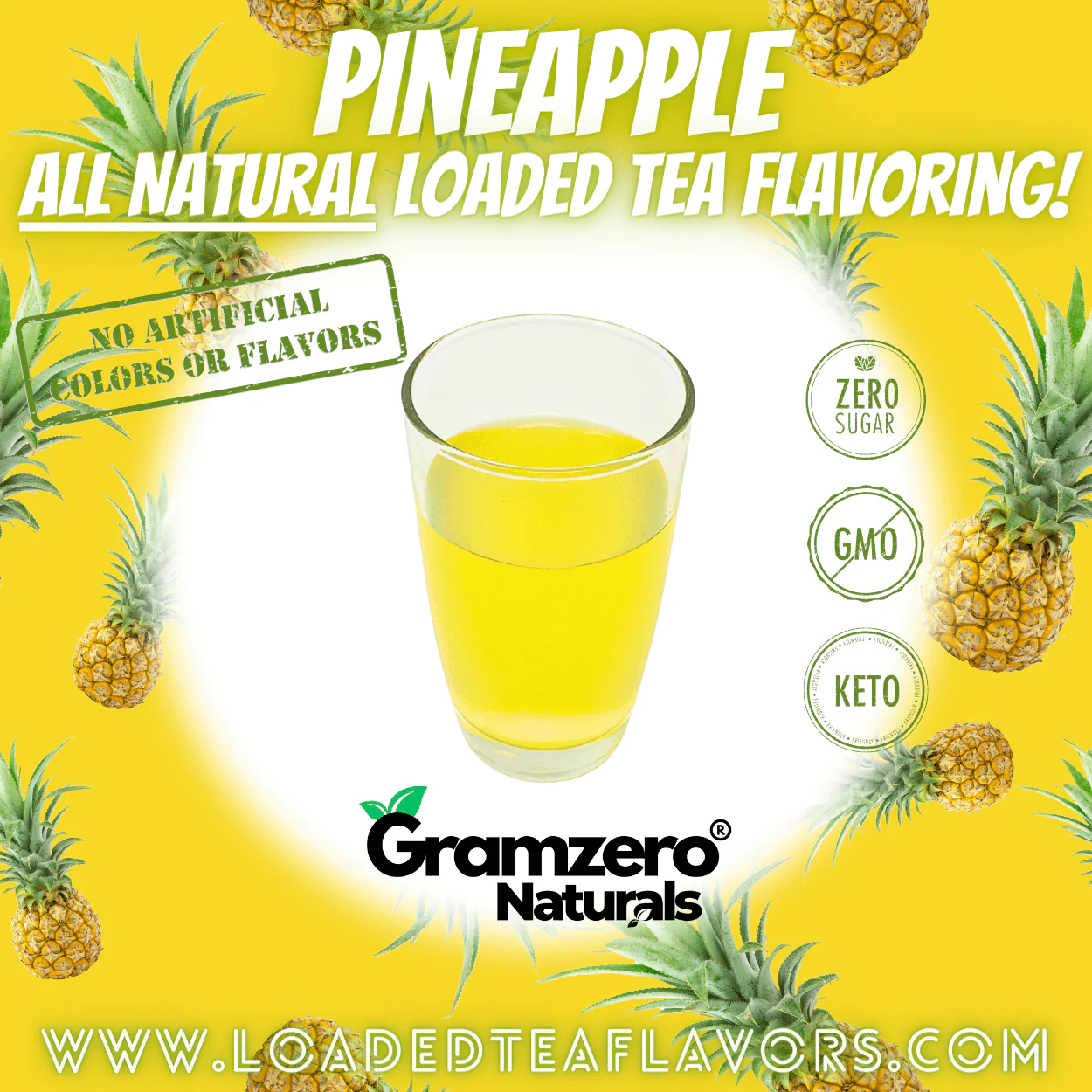 PINEAPPLE All-NATURAL Sugar Free Beverage Mix 🍍 Aspartame Free Drink Mixes With Natural Flavors and Colors to Flavor Loaded Teas 🥤 - Image 3