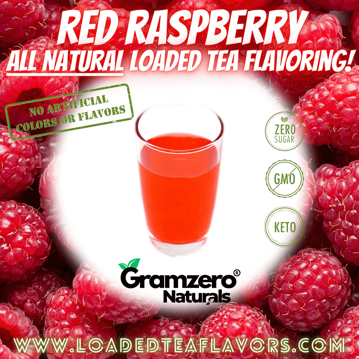 RED RASPBERRY All-NATURAL Sugar Free Beverage Mix ❤️ Aspartame Free Drink Mixes With Natural Flavors and Colors to Flavor Loaded Teas 🥤 - Image 3