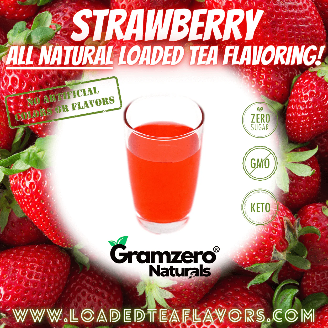 STRAWBERRY All-NATURAL Sugar Free Beverage Mix 🍓 Aspartame Free Drink Mixes With Natural Flavors and Colors to Flavor Loaded Teas 🥤 - Image 3