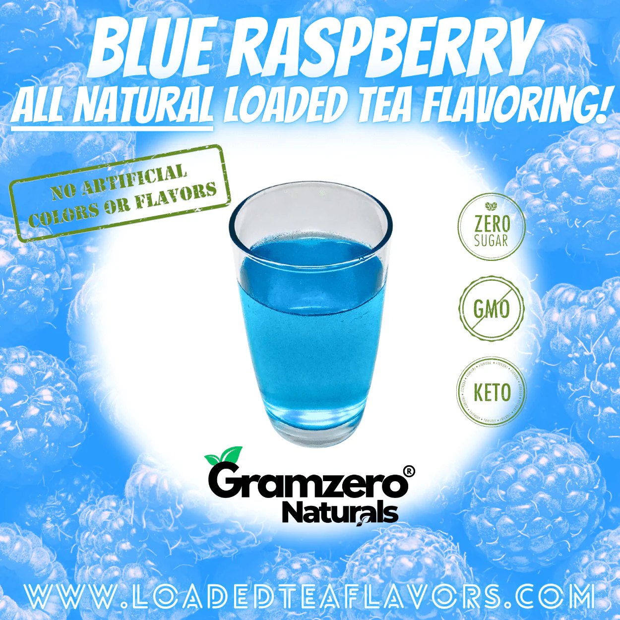 BLUE RASPBERRY All-NATURAL Sugar Free Beverage Mix 🌿 Aspartame Free Drink Mixes With Natural Flavors and Colors to Flavor Loaded Teas 🥤 - Image 3