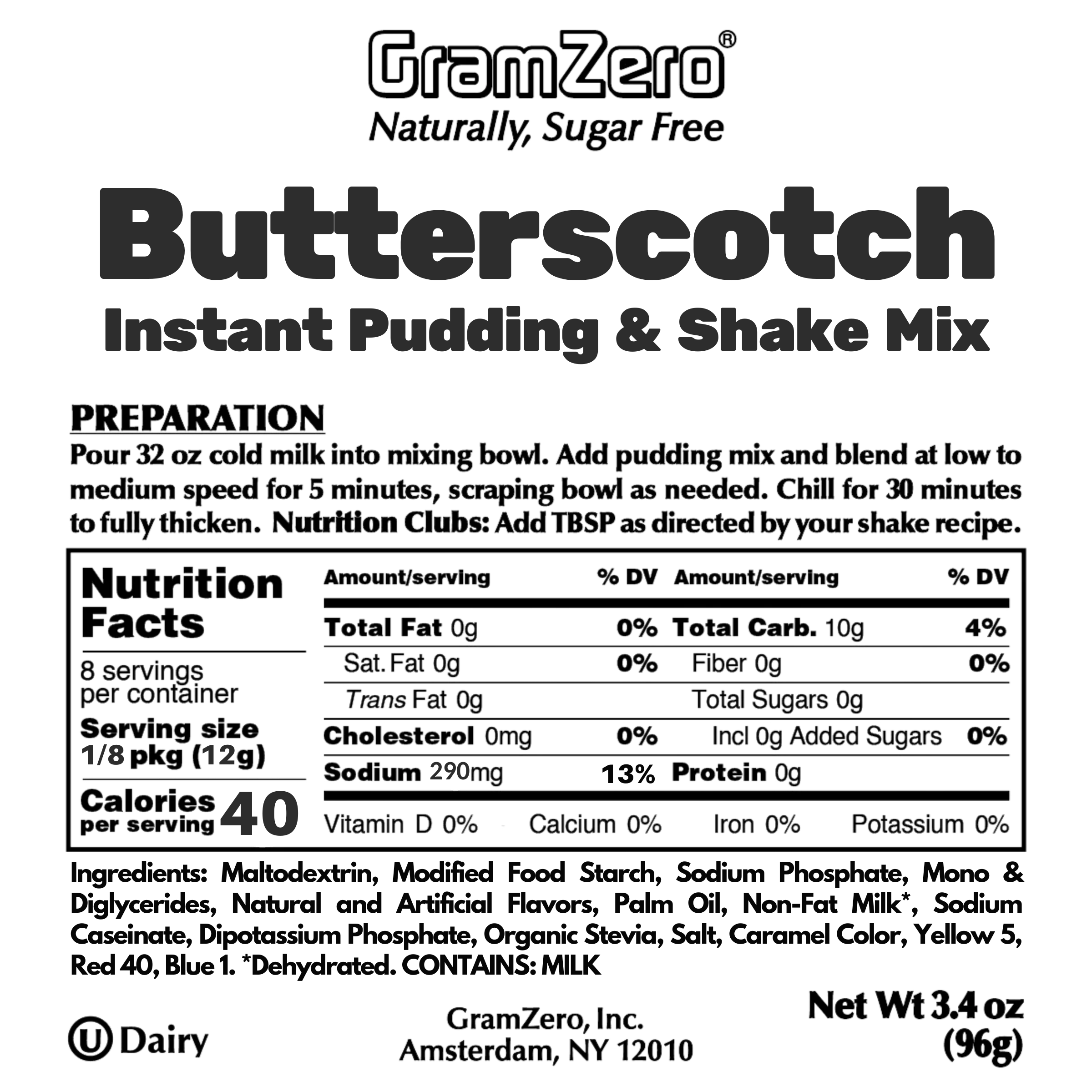 BUTTERSCOTCH Sugar Free Pudding Mix Without Aspartame 🍮 Protein Shake Flavoring - Image 3