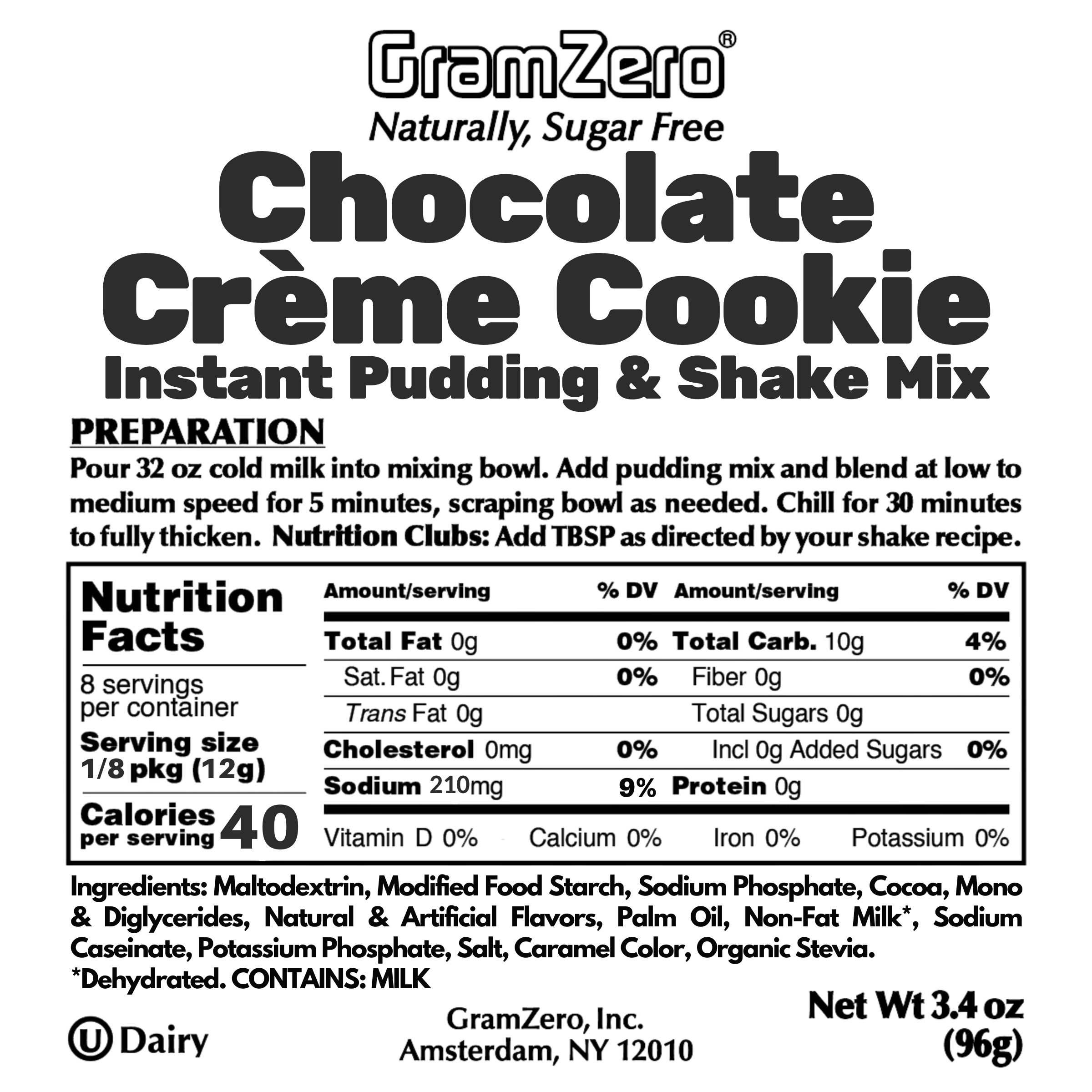 CHOCOLATE CRÉME COOKIE Sugar Free Pudding Mix Without Aspartame 🍪 Protein Shake Flavoring - Image 3
