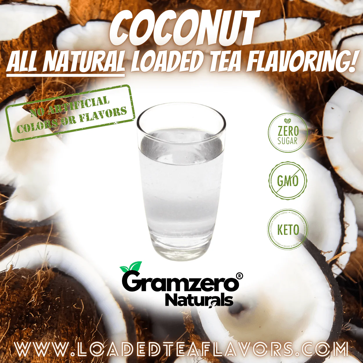 COCONUT All-NATURAL Sugar Free Beverage Mix 🥥 Aspartame Free Drink Mixes With Natural Flavors and Colors to Flavor Loaded Teas 🥤 - Image 3