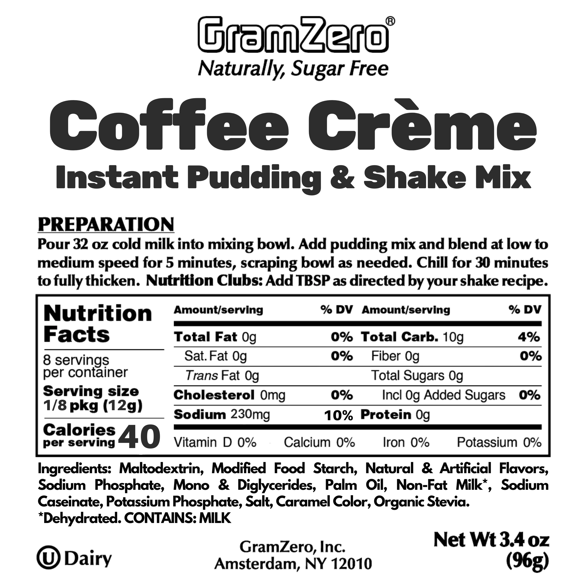 COFFEE CRÉME Sugar Free Pudding Mix Without Aspartame ☕ Protein Shake Flavoring - Image 3