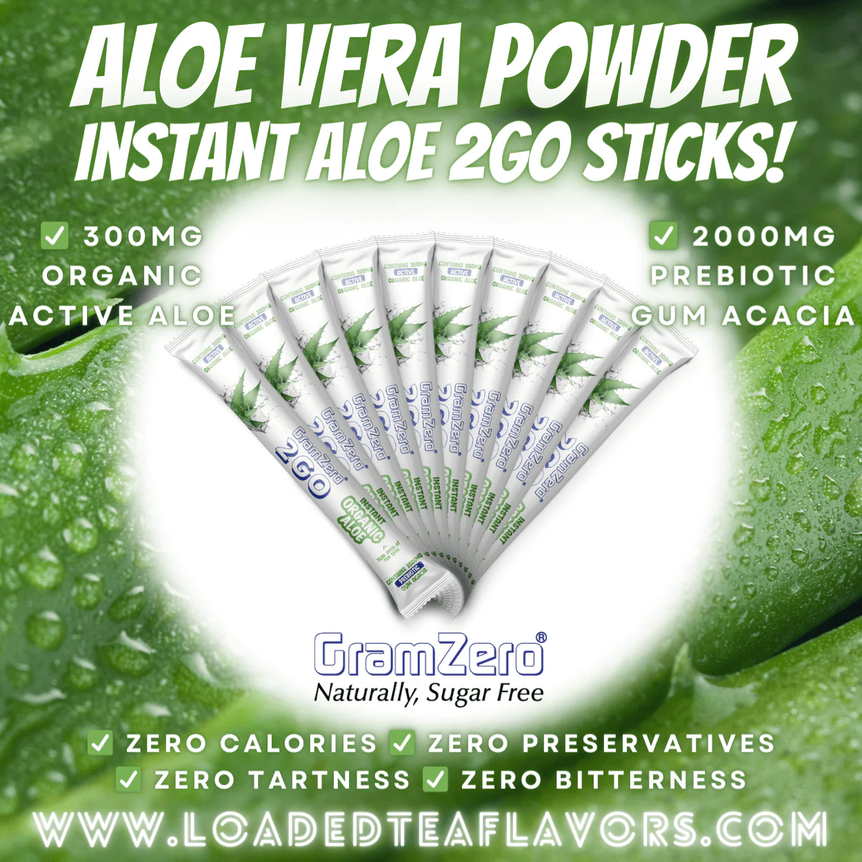 Organic Instant Aloe Vera Powder Sticks 🌱