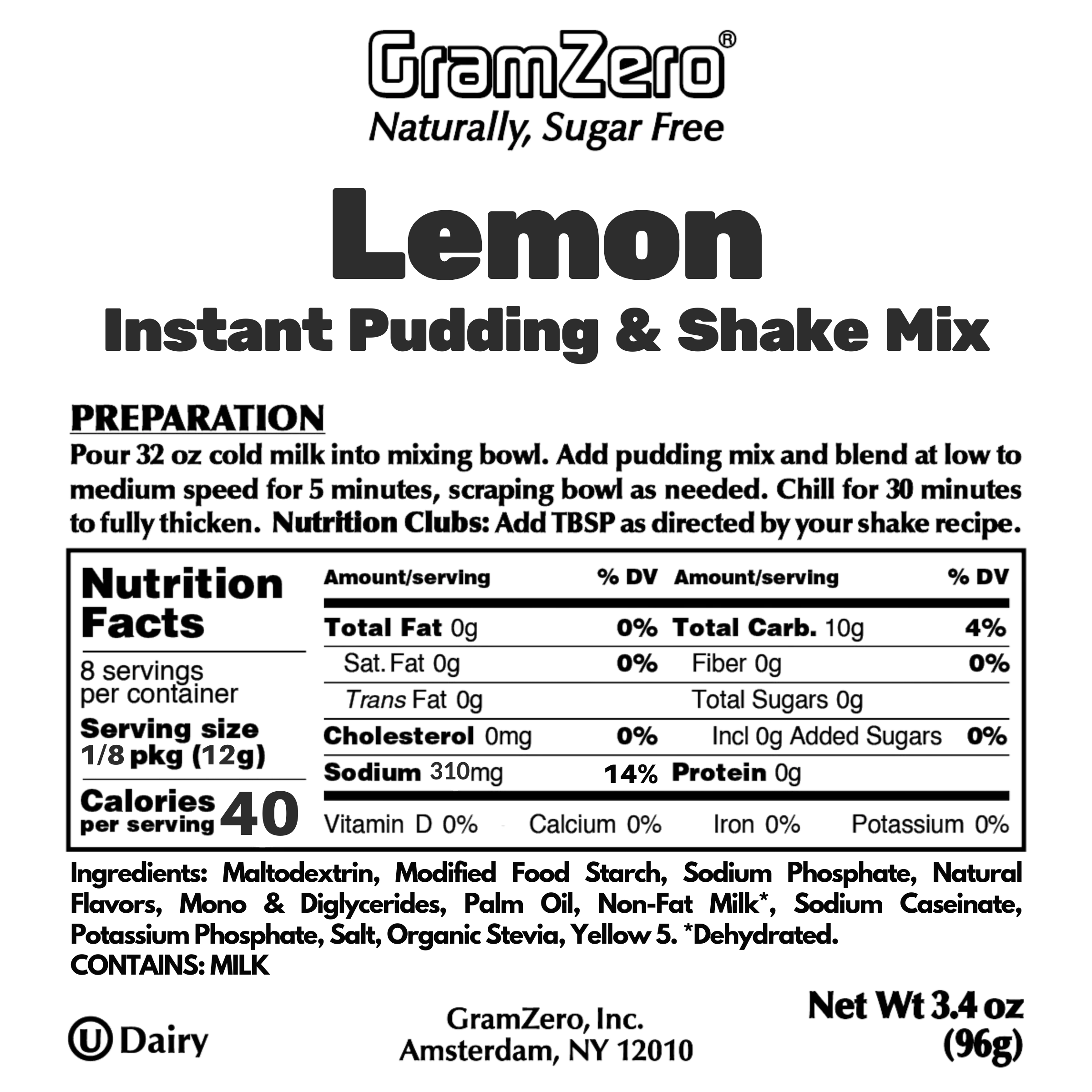 LEMON Sugar Free Pudding Mix Without Aspartame 🍋 Protein Shake Flavoring - Image 3