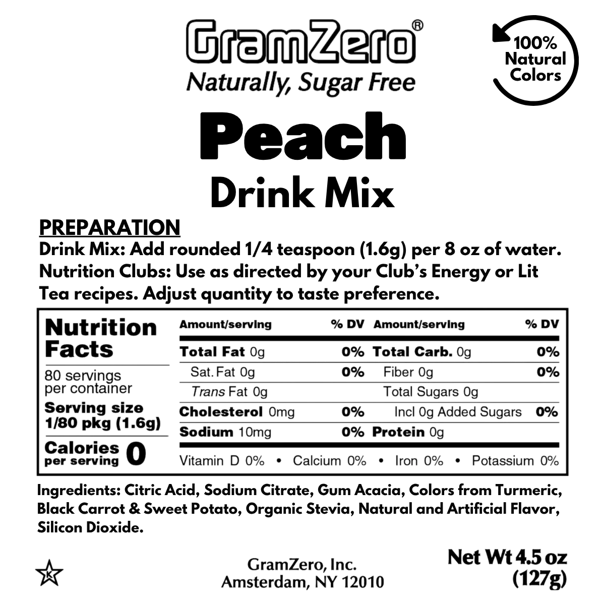PEACH Sugar Free Beverage Mix 🍑 Aspartame Free Drink Mixes To Flavor Loaded Teas 🥤 Water Flavoring Powder 💧 - Image 4