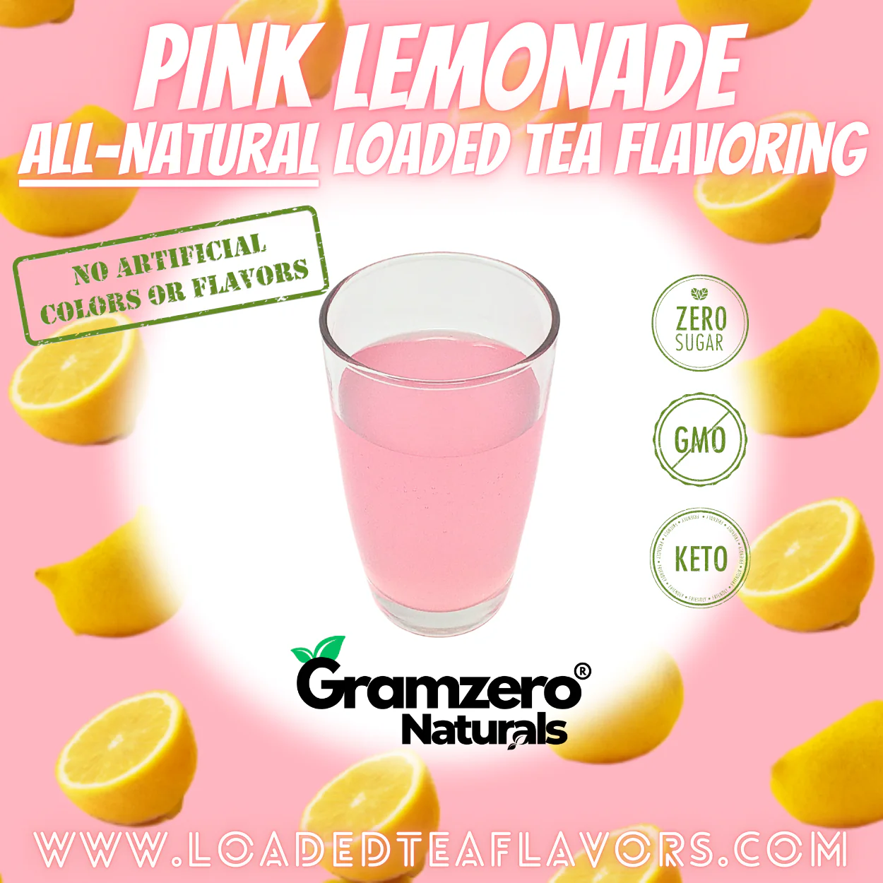PINK LEMONADE All-NATURAL Sugar Free Beverage Mix 🍋 Aspartame Free Drink Mixes With Natural Flavors and Colors to Flavor Loaded Teas 🥤 - Image 3