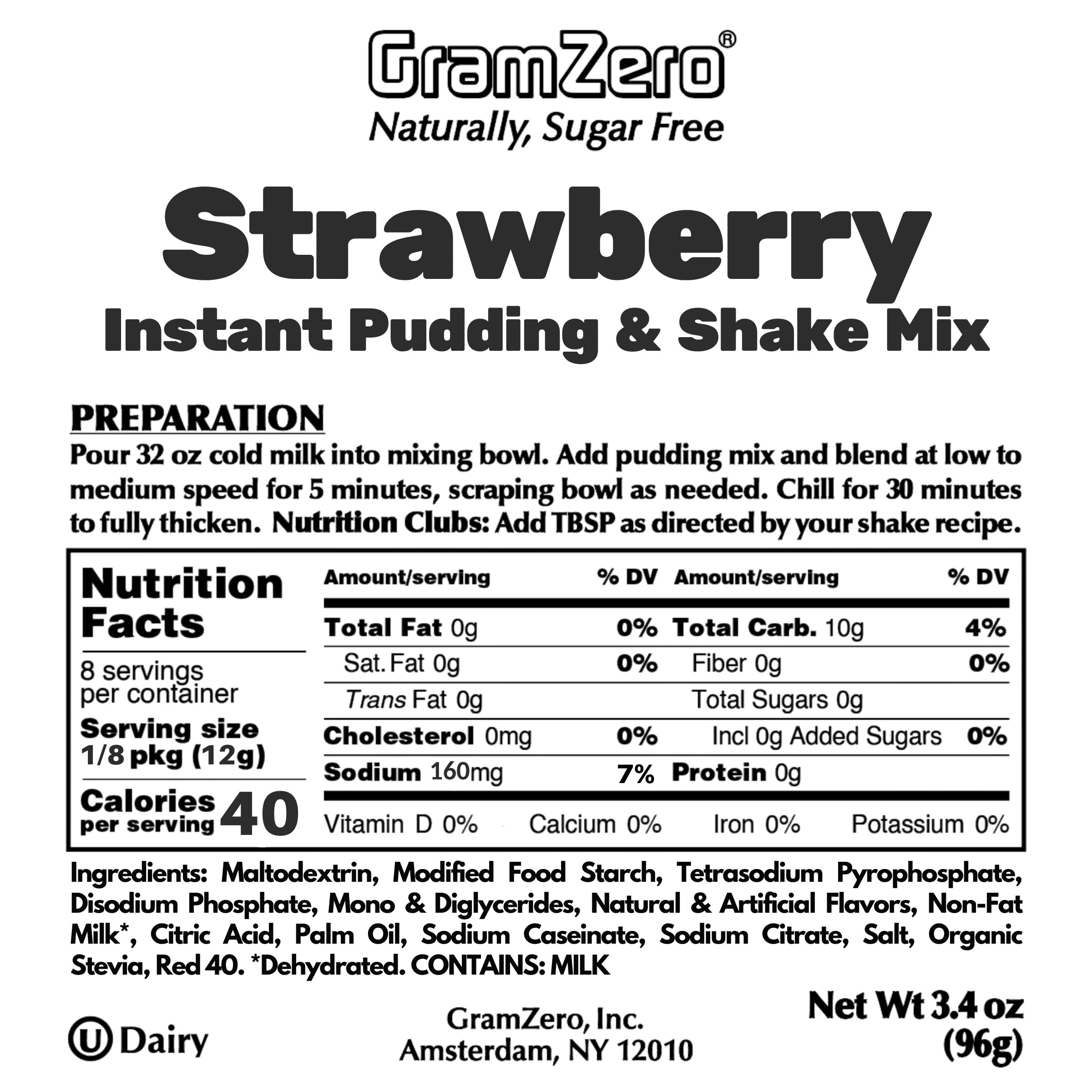 STRAWBERRY Sugar Free Pudding Mix Without Aspartame 🍓 Protein Shake Flavoring - Image 3